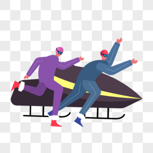 有舵雪橇彩色运动男运动员图片