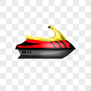 摩托艇喷气式水上运动交通卡通风格图片