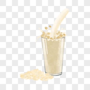 燕麦牛奶水彩风格图片