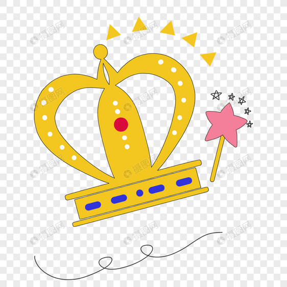 皇冠王冠黄色图片星星卡通图片