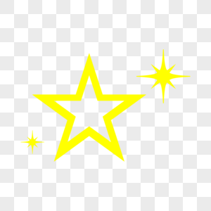 星星五角星透明黄色闪图片图片