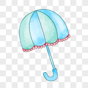 雨伞伞蓝色绿色创意可爱图片