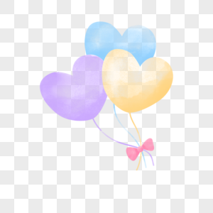 爱心气球透明蝴蝶结粉色图片绘画图片