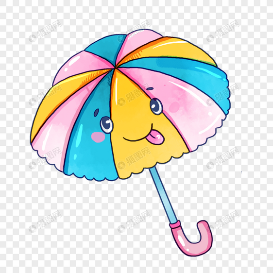遮阳伞彩色图片绘画创意蓝色图片