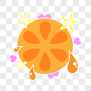 橙子水果平面卡通水彩图片图片
