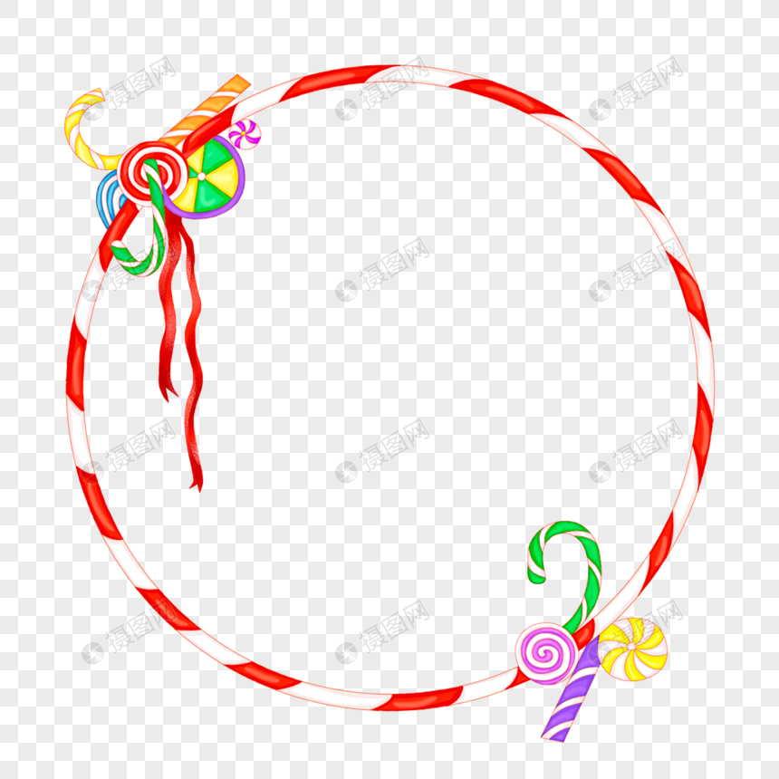 圣诞节拐杖糖果边框彩色图案图片