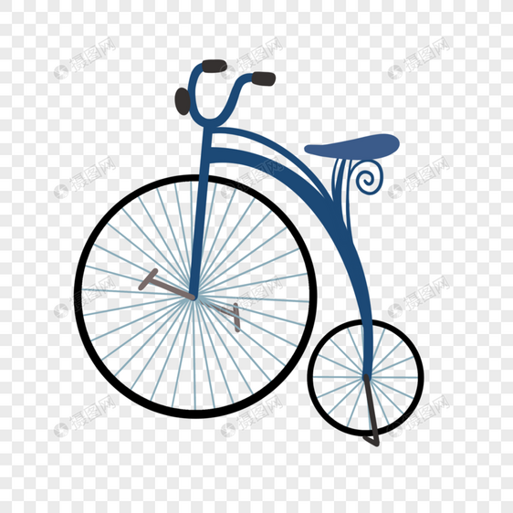 复古老式自行车蓝色图片