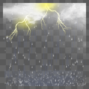 雷雨天气黄色闪电抽象图片
