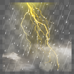 雷雨天气闪电黄色抽象高清图片