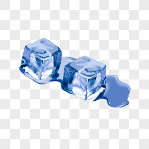 冰块写实风格蓝色图片