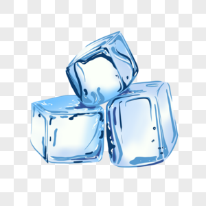 冰块写实蓝色立体图片