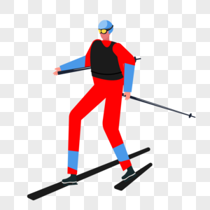 滑雪人物红色服装图片