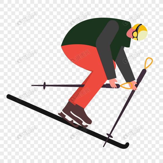 滑雪人物黑色服装运动员图片