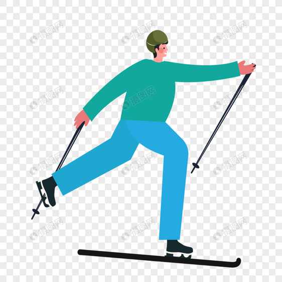 滑雪人物单脚站立图片