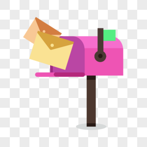 邮箱邮件概念卡通邮寄粉色图片