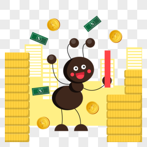 蚂蚁金币商务插画高清图片