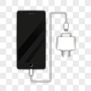 充电器手机立体白色图片