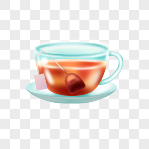 茶叶茶水玻璃杯饮品写实风格棕色饮料图片