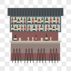 酒吧酒柜现代时尚插图图片