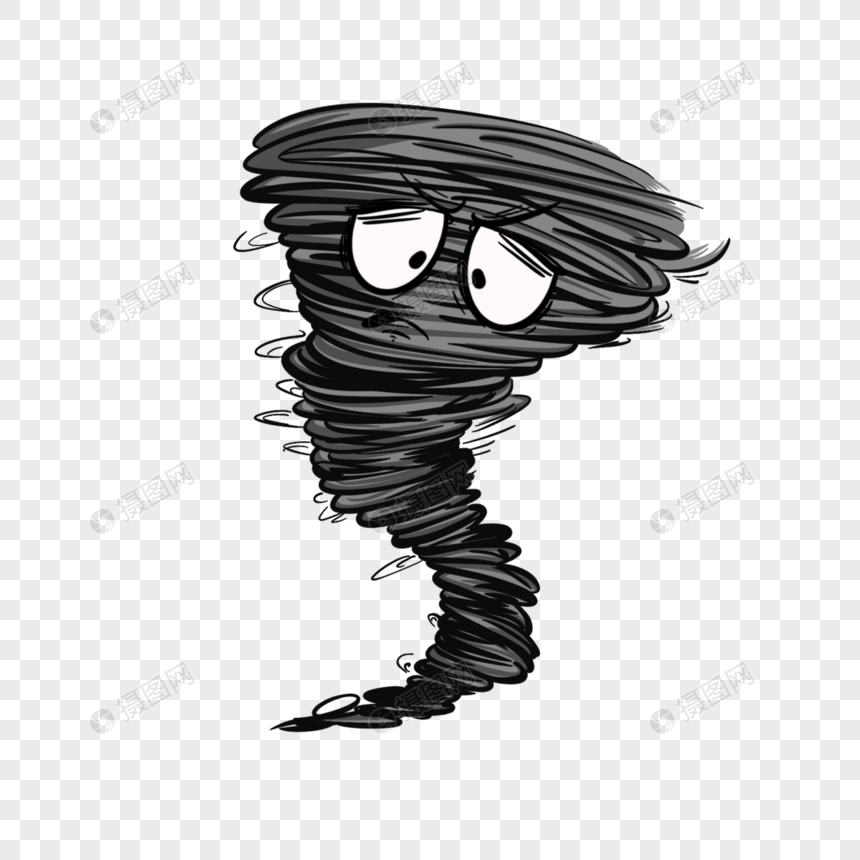 龙卷风卡通形象简单简笔画插图