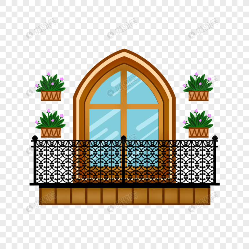 阳台窗户简约建筑图形图片
