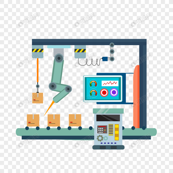 工厂施工设备卡通图片