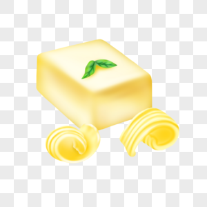 黄油长方体固态油脂写实黄色调味品图片