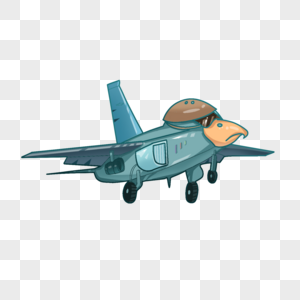 空军飞机雄鹰蓝色卡通图片