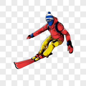 单板滑雪运动卡通人物图片