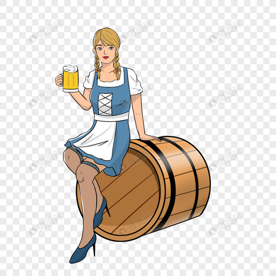 女生金发啤酒漫画图片