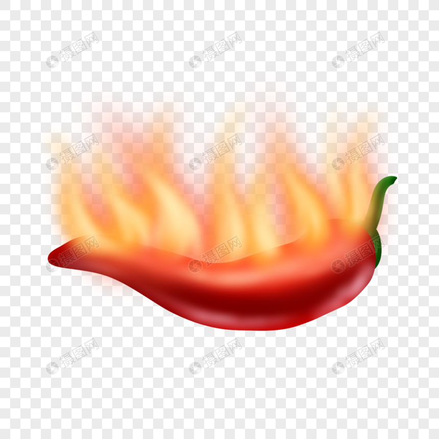 辣椒火焰燃烧写实食物红色图片