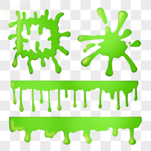 污垢粘液细菌卡通三维渐变简单绿色图片
