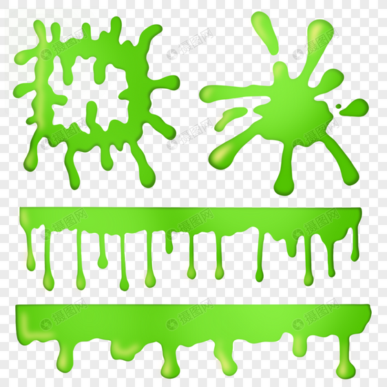 污垢粘液细菌卡通三维渐变简单绿色图片