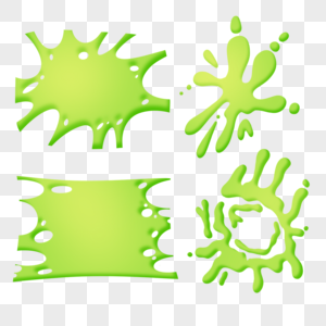 污垢粘液细菌卡通三维简单绿色黄色图片