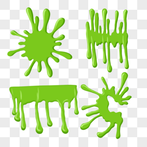 粘液污垢细菌卡通三维简单绿色图片