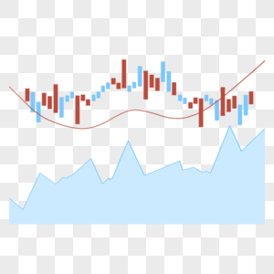股票k线图上升趋势商业证券交易蓝色红色蜡烛图图片