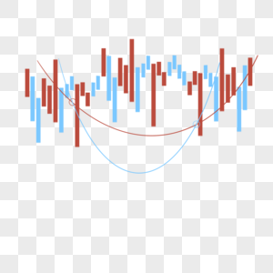 股票k线图上升趋势商业市场蓝色红色蜡烛图图片
