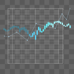 股票k线图上升趋势投资蓝色渐变蜡烛图图片