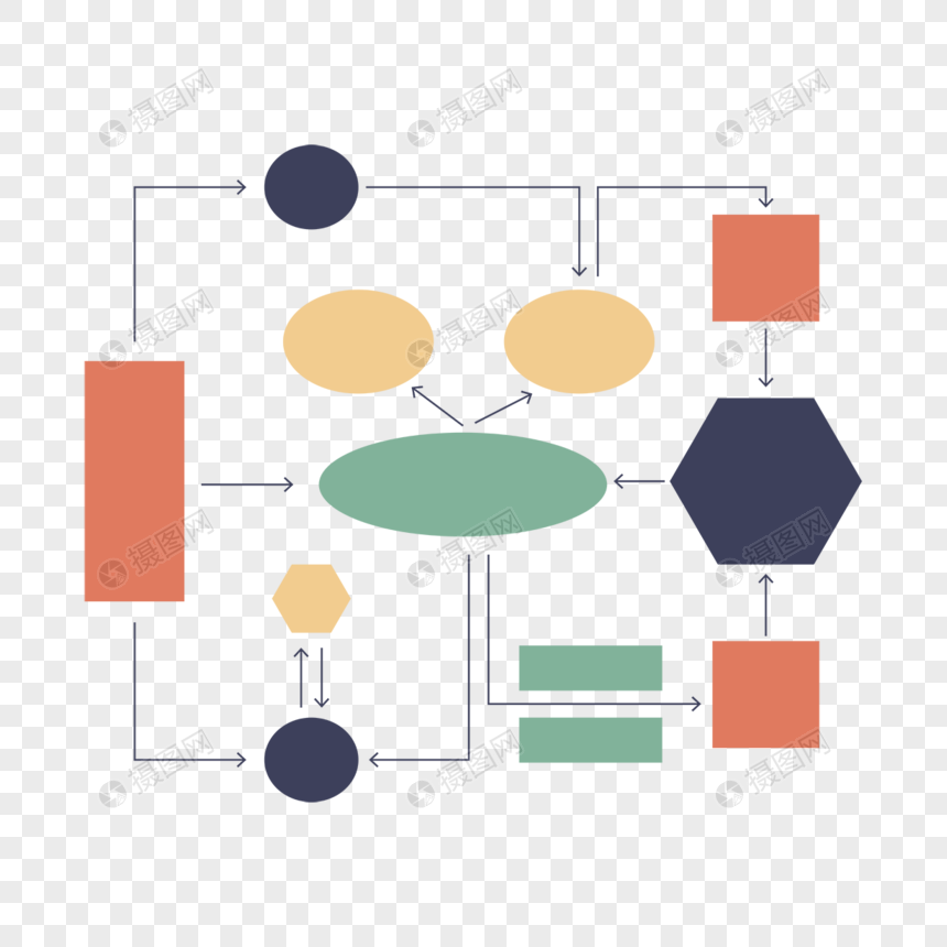 商务流程图抽象风格几何彩色图片