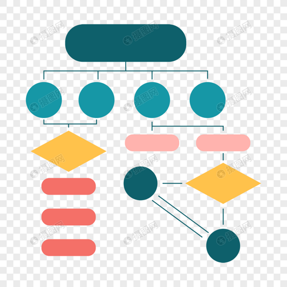 流程图方案抽象几何风格商务彩色图表图片