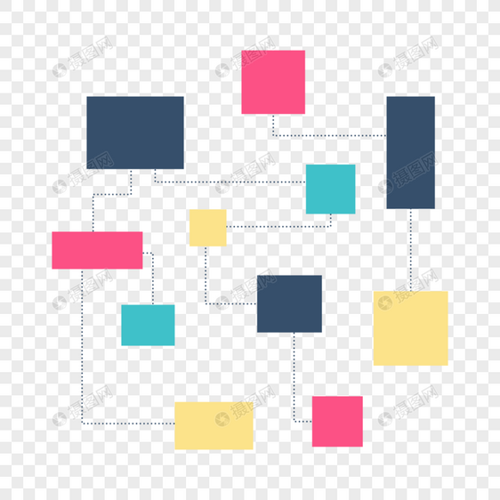 数据流程表抽象风格商务公司彩色图片