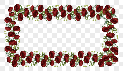 花卉鲜艳玫瑰装饰边框图片