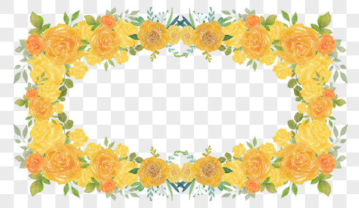 花卉黄色鲜花装饰边框图片