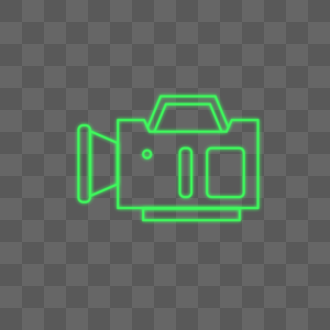 霓虹相机绿色线条相机图标图片