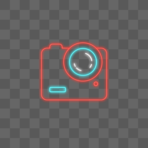 霓虹相机发光线条相机图标图片