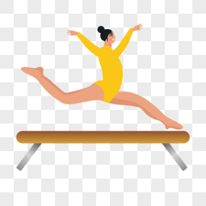 体操运动平衡木跳跃图片