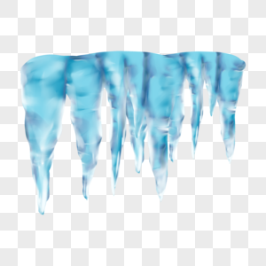 冰柱透明蓝色冰块图片