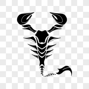 蝎子纹身单色简约图案图片