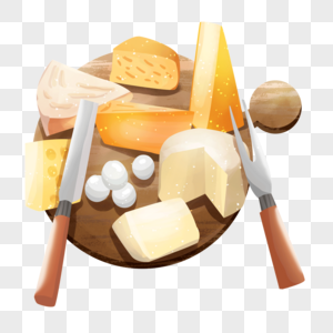 奶酪食物合集刀叉和盘子图片