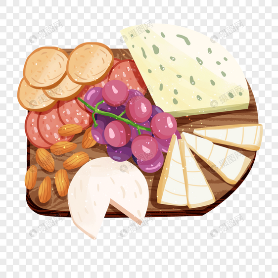 奶酪食物合集葡萄和坚果图片
